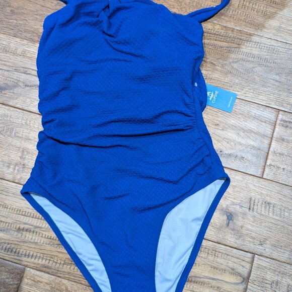 *NEW* Cupshe Blue Crossback Tummy Control One-Piece (Small) - Picture 3 of 4